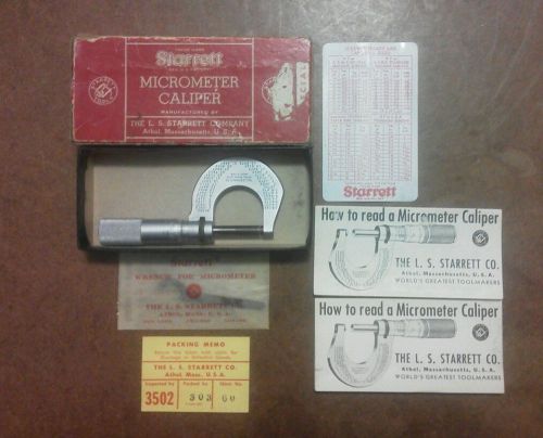 Starrett Micrometer Caliper 1 Inch T230L USA
