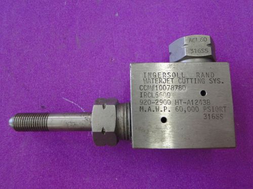 Ingersoll Rand Water Jet Cutting System Valve CCN #10078780 316SS w/920-3089