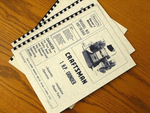 Sears Craftsman 1 HP GRINDER Owners Operation Manual