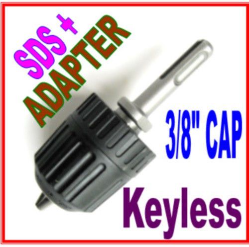 1 pc sds plus adapter &amp; 3/8&#034; cap drill keyless chuck for sale