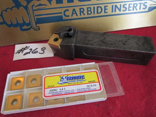 1 rtw 1-1/4&#034; lathe turning tool holder with 10 nordic carbide inserts {263} for sale