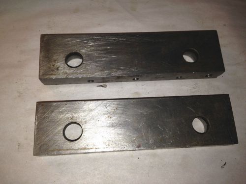 SET OF  STEEL JAWS FOR KURT VISE SIZE 6 1/2&#034; X 3/4&#034; X 1 1/2&#034; USED