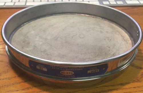 Vwr u.s.a. standard stainless steel testing sieve no 270 inches .0021 micro 53 for sale