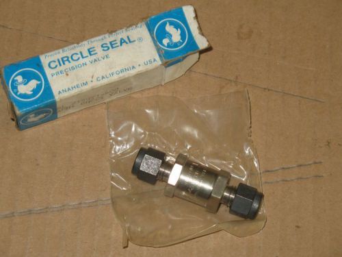 Circle Seal Precision Valves Check Valve Model 2159T1-4CC 1/4&#034; x 1/4&#034; Tube OD