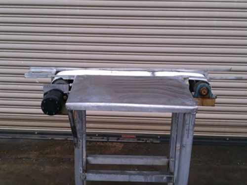 6&#034; x 36&#034; Long SS Conveyor with SS Pack Off Table and food grade belt