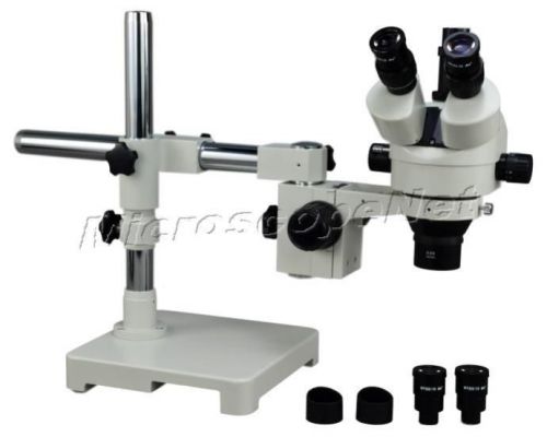 New Single-Bar 3.5X-90X Boom Stand Trinocular Stereo Microscope+5 Years Warranty