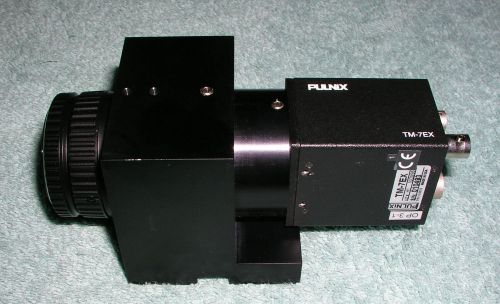 New pulnix tm-7ex machine vision camera with nikon el-nikkor 63 mm lens assembly for sale