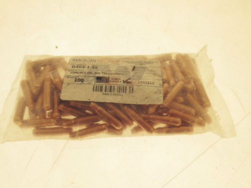 Tregaskiss 403-1-35 Contact Tips, .035&#034;/.9MM wire, 5/16&#034; O.D., 100 Pack