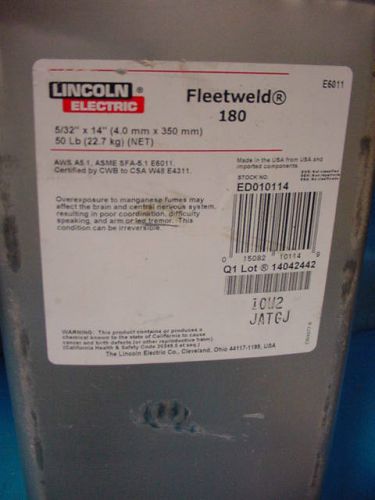 50 LB Lincoln Fleetweld 180 6011 5/32&#034; welding rods 50 LB AWS E6011