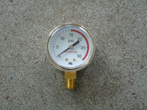 2&#034; 0-30 PSI Red Line Acetylene, Propane, Natural Gas Gauge 1/4&#034; NPT Fitting