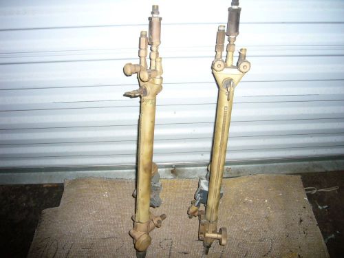 Two Airco Harris Track Torches with Holders, 3 Hose Connections