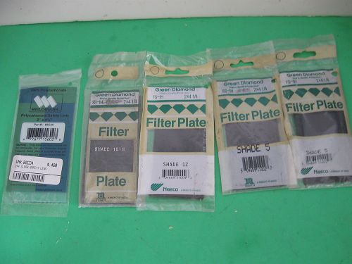 Vintage green diamond welder&#039;s filter plate shade lot for sale