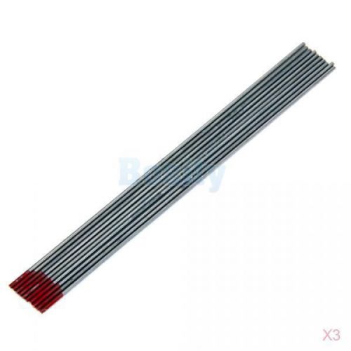 3x 10pcs thoriated tungsten steel tig welding electrode 1.6 x 150 mm red oxide for sale