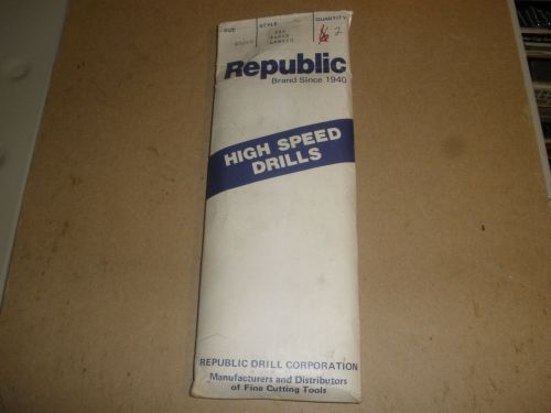 Republic Drill 25/64&#034; black oxide taper length HS drills (2) total NOS USA