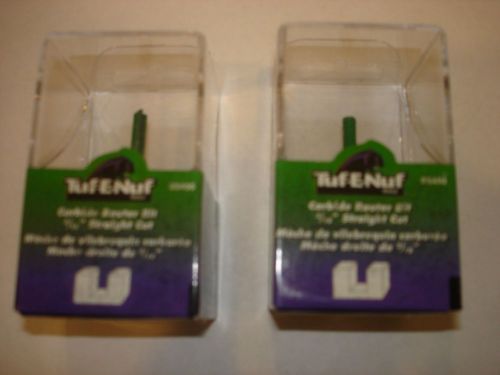 Tuf-e-nuf carbide router bit 3/16&#034; straight # 02450 two pcs for sale