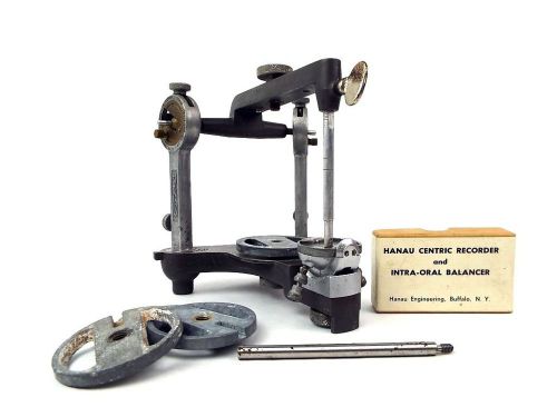 Hanau h2 dental occlusion articulator w/ 3 mounting plates &amp; extra incisal pin for sale