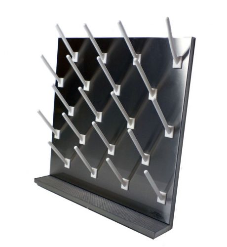 Stainless steel pegboard drying rack inter dyne 24&#034; x 24&#034; v2424 20 peg lab grade for sale