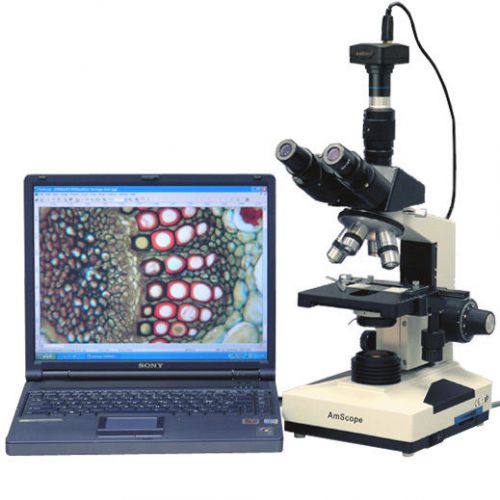 40X-1600X Lab Clinic Vet Trnocular Microscope with 5MP Camera