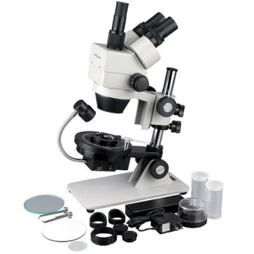 Cordless LED 3.5X-45X Jewel Gem Stereo Zoom Microscope