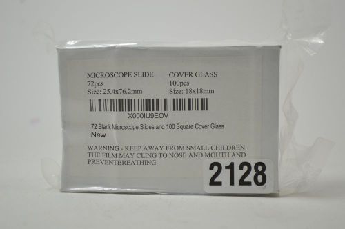 72 blank microscope slides and 100 square cover glass, free shipping, new for sale