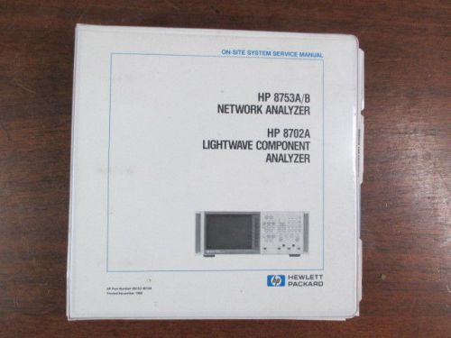 HP Service Manual 8753A 8753B Network, 8702A Lightwave Analyzer Original