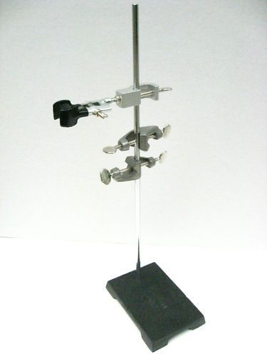 New 4 X 6 Cast Iron Laboratory Support Stand + Burette + 2 Lab Clamp Holders