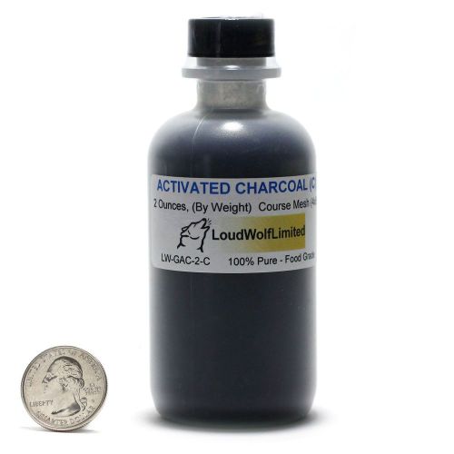 Activated charcoal / granulated / 2 ounces / 100% pure food grade / ships fast for sale