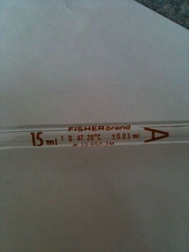 Fisherbrand Fisher brand Class A 15 mL Volumetric Glass Pipette