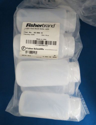 Fisherbrand LDPE Wide Mouth Bottles 500mL 16 oz Qty 12 #02 896 1E