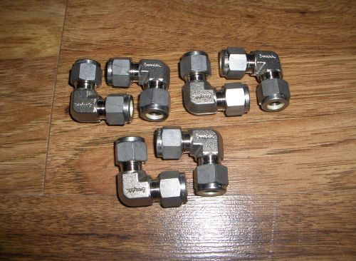 (6) NEW Swagelok Stainless Steel Union Elbow Tube Fittings SS-600-9