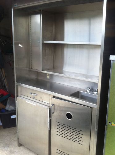 CONTINENTAL METAL PRODUCTS Stainless Steel Cabinet with Sink and Refrigerator
