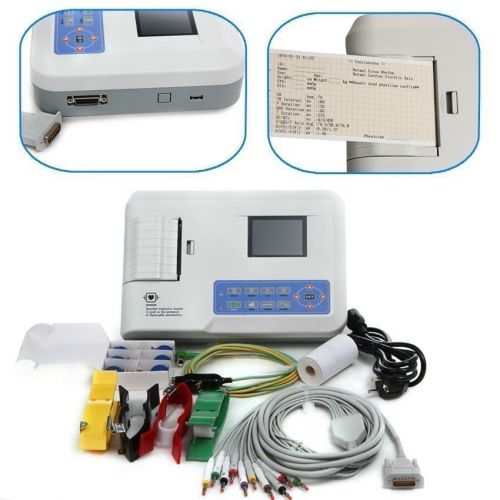 Contec 3-channel 12 lead color ecg ekg machine w pc software electrocardiograph for sale