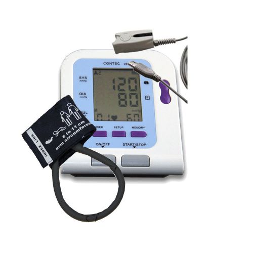 NEW Digital Blood Pressure Oximeter HR/ SPo2/ NIBP Free Spo2 Probe 8c