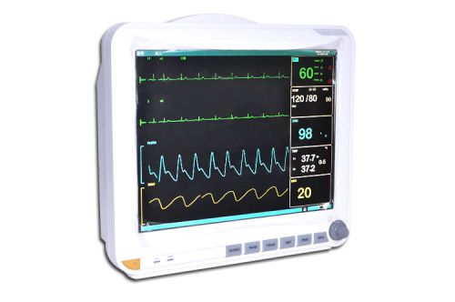 ICU 15&#034; portable Patient Monitor machine 6-parameter ECG NIBP RESP TEMP SPO2 PR