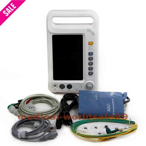 7&#034; icu ccu 5-parameter vital sign monitor patient monitor ecg, nibp, spo2 for sale