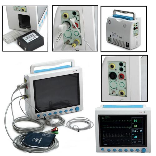 ICU CCU 6-Parameter Patient Monitor NIBP SPO2 ECG TEMP RESP PR +thermal printer