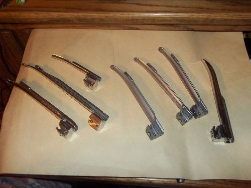 Assorted Lot of 7 Laryngoscopes Rusch Sun-Med Mercury Phillips