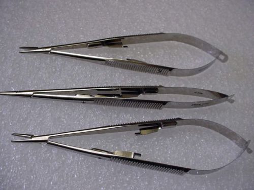 (3) Storz E3861 Castroviejo Needle Holder 10mm Straight Medium Locking