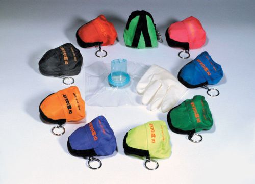 50 CPR MASK FACE SHIELD BARRIER KEY CHAIN KIT WITH GLOVES