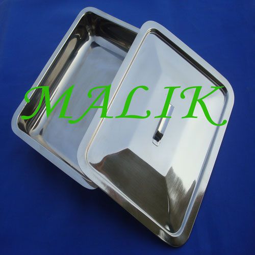 Instrument Tray W Lid Surgical Medical Dental 10&#034; x 12&#034;