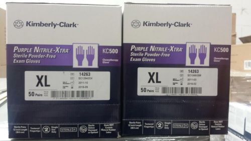 KC500 Purple Nitrile Xtra STERILE Powder-Free Exam Gloves X Large 100 pairs