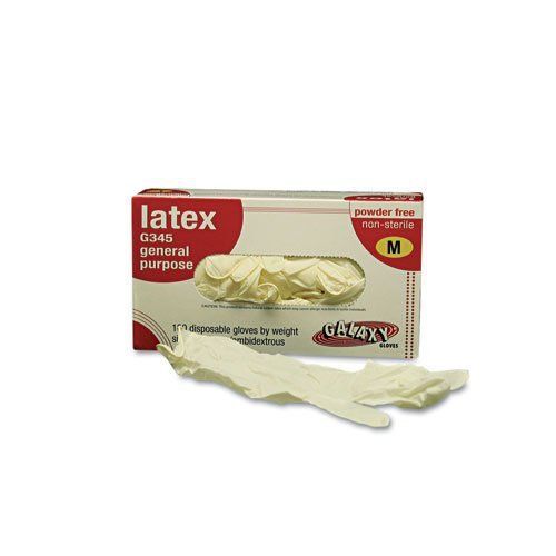 GALAXY 345M Powder-free General-purpose Latex Gloves, 5 Mils, Medium, Natural,
