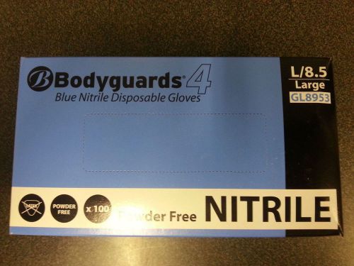 Bodyguards 4 Blue Disposable Nitrile Gloves Powder Free - 100 Gloves GL895
