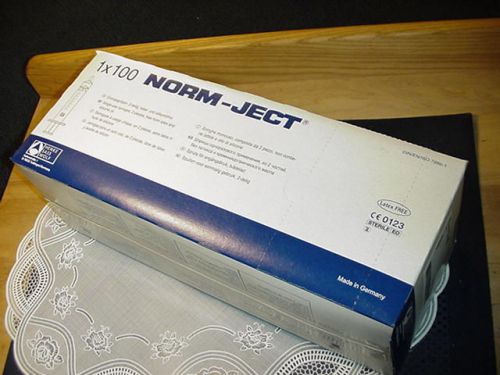 Norm-Ject 1X100 10 ML Luer Disposable Syringe 4100.000V0 Latex Free 2 Part New