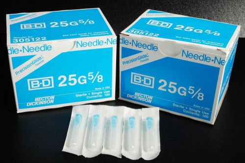 200 B-D 25g x 5/8in Hypodermic Precision Sterile Needles Becton Dickinson
