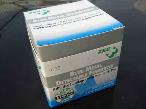 200 Bandages Of Blue Metal Detectable Fingertip Sterile Adhesive Bandage 0722