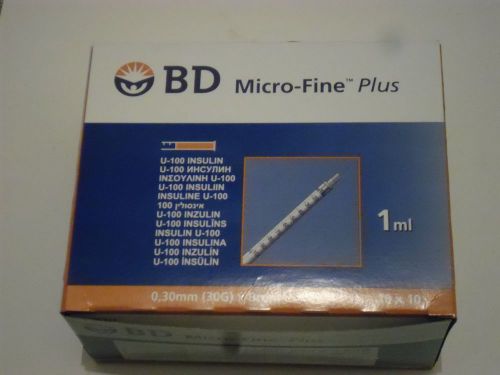 50 xBD Micro Fine Plus100U Single Use,1ml Syringe, 30G 0.3 x8mm Needle Combo, CE