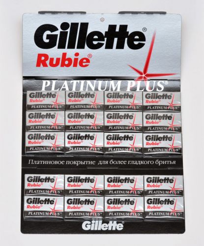 100 GILLETTE RUBIE PLATINUM PLUS DOUBLE EDGE CLASSIC SAFETY RAZOR  BLADES