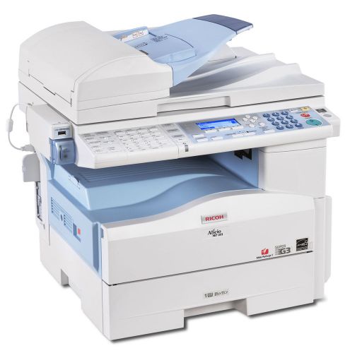 Ricoh aficio mp201spf laser fax, copier, printer, color scanner w/network and du for sale