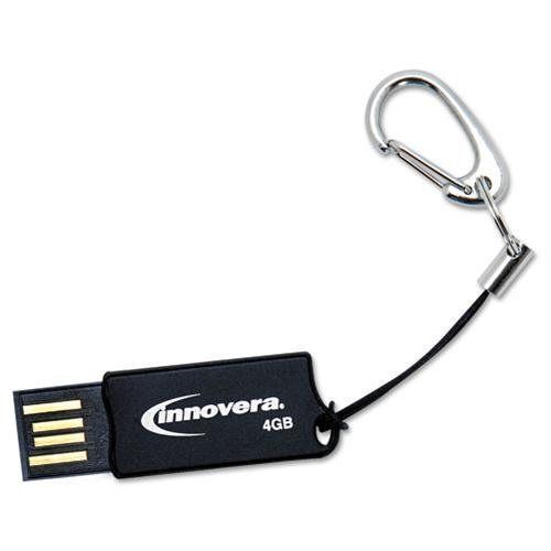Innovera COB Flash Drive, 4 GB, USB 2.0, Black
